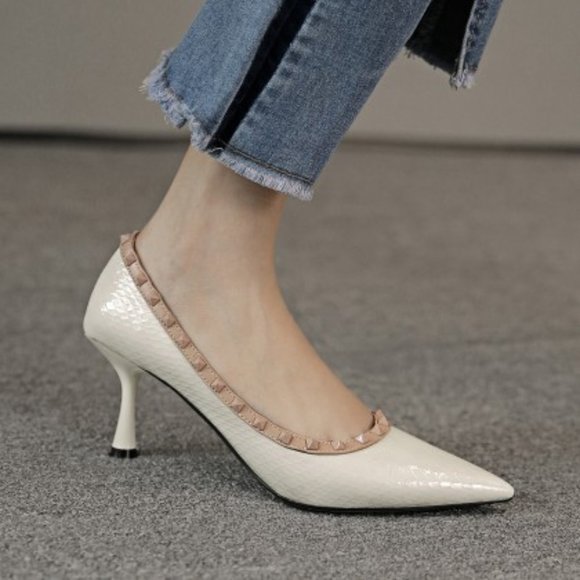 Baotou stiletto rivet high heel women's shoes - Picture 1 of 5